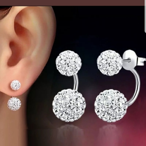Huitan Jewelry - New double beaded rhinestone Crystal stud earrings